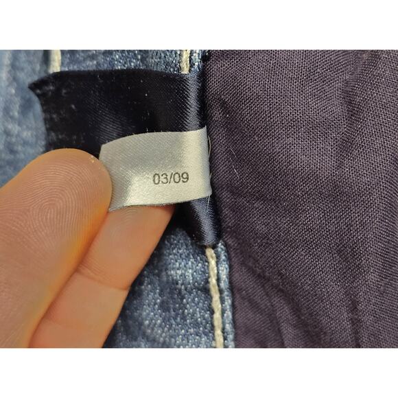 Y2K Express Low Rise Flare Womens Sz 4 Long Denim Jeans Preppy Normcore - Picture 9 of 14